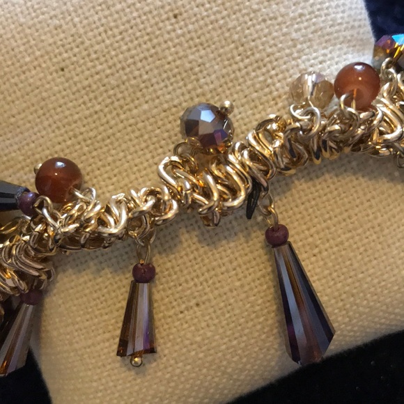 Gold Stretch bracelet with beads - Picture 3 of 3